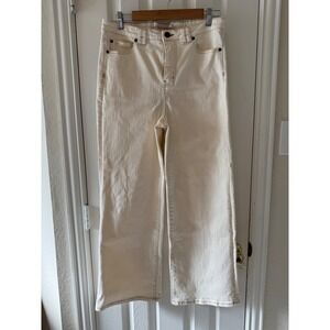 Soft Surroundings Cream Wide-Leg Jeans